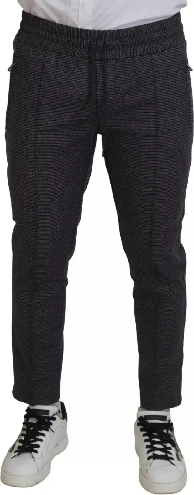 Trouser Pants Dolce & Gabbana Gray Striped Wool Skinny