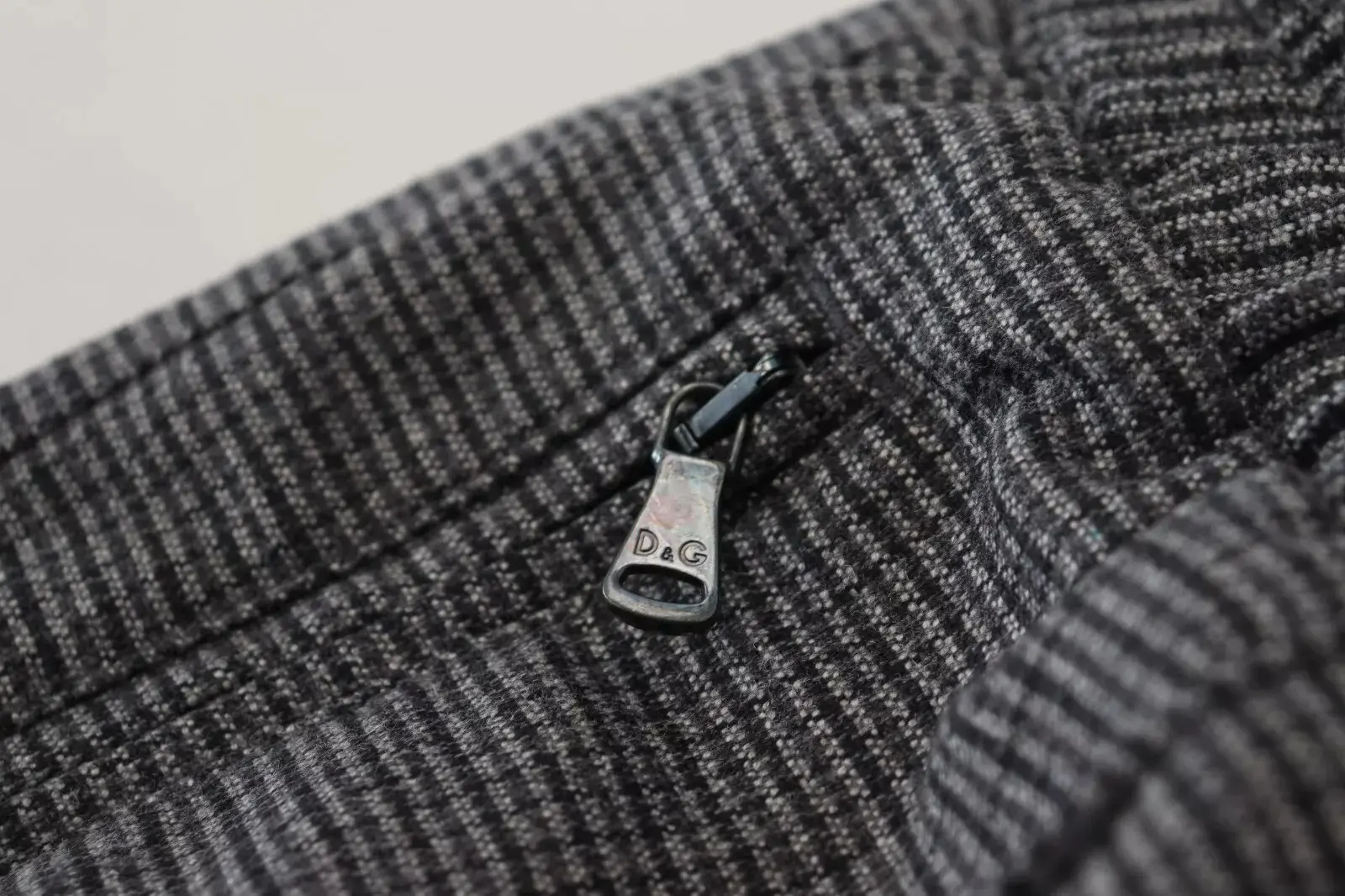 Trouser Pants Dolce & Gabbana Gray Striped Wool Skinny