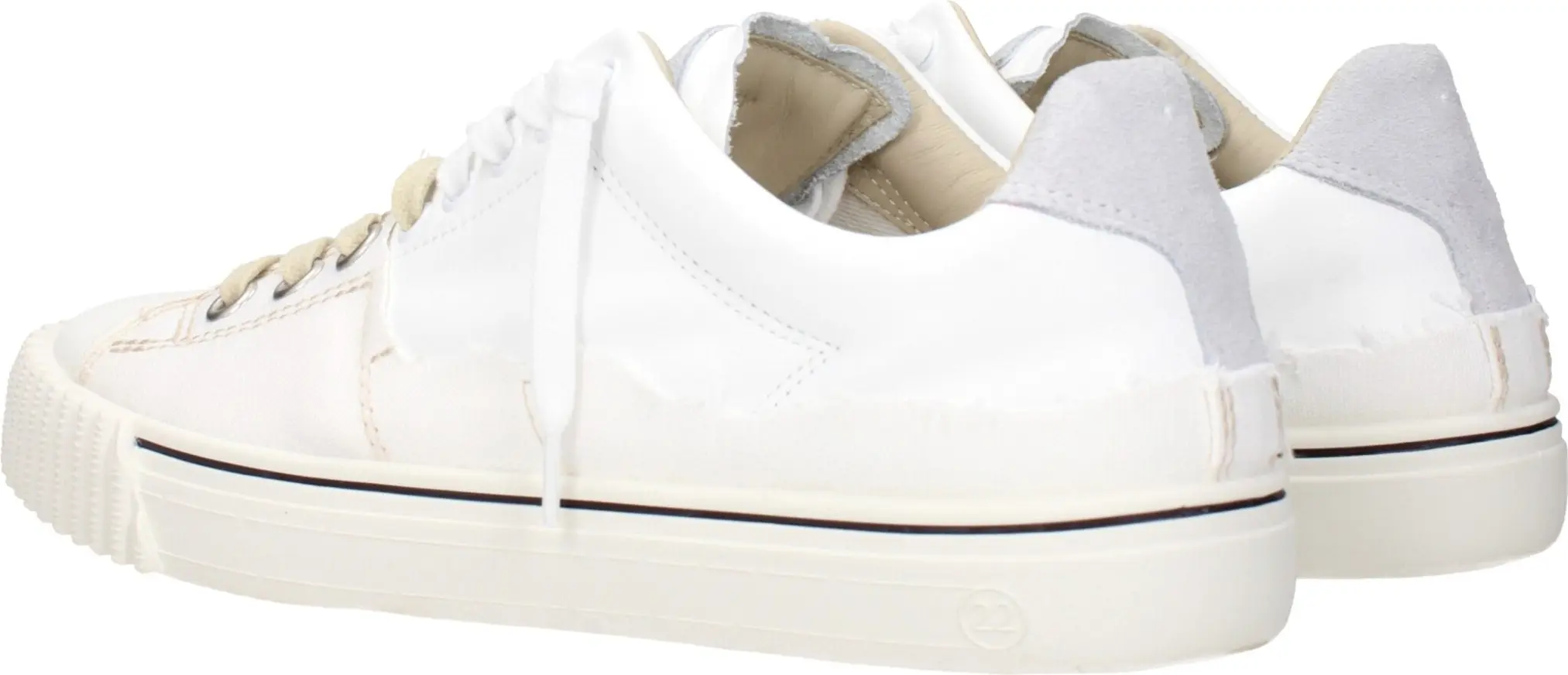 Белые низкие кроссовки Maison Margiela из кожи