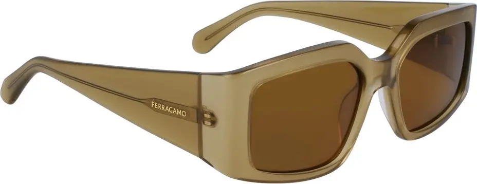 Sunglasses Ferragamo Green Acetate Sunglasses