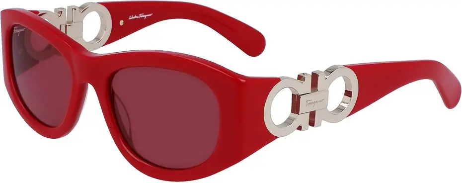 Sunglasses Ferragamo Red Acetate Sunglasses