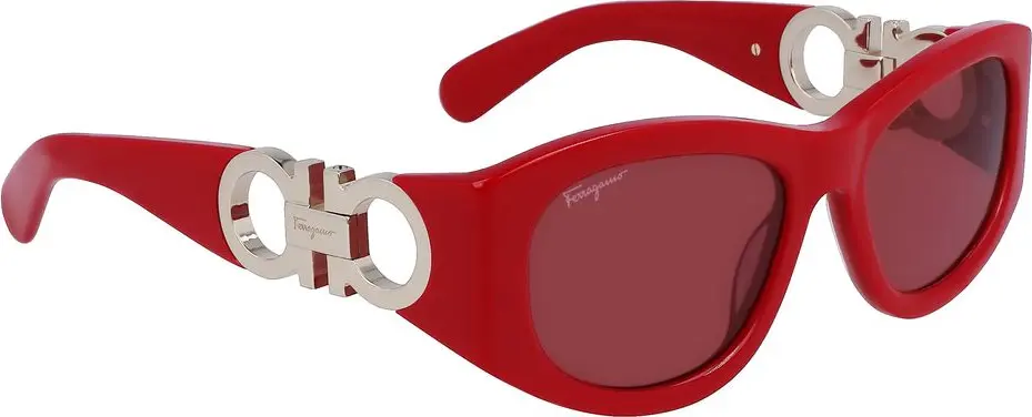 Sunglasses Ferragamo Red Acetate Sunglasses