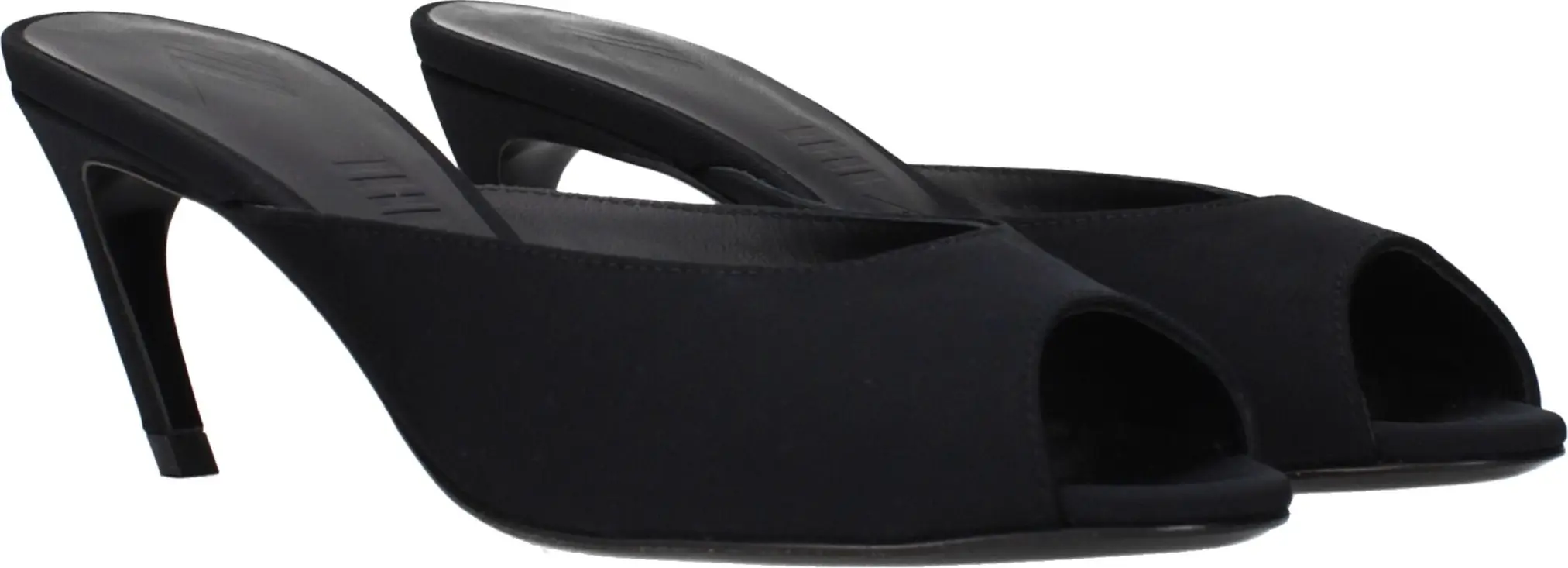 The Attico'dan qora matodan yassi sandal