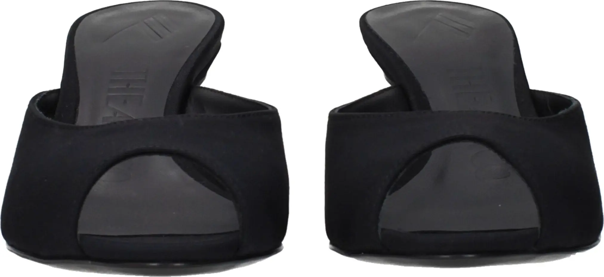 The Attico'dan qora matodan yassi sandal