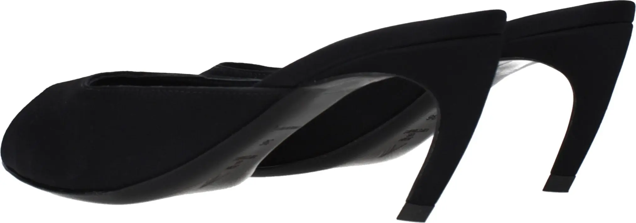 The Attico'dan qora matodan yassi sandal