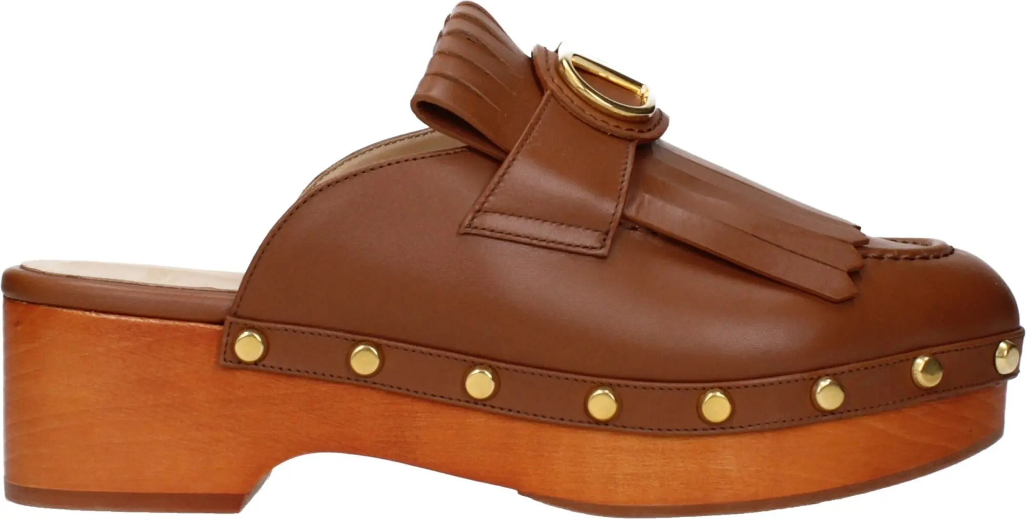 Brown Leather Slippers Valentino Garavani