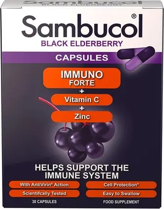 Sambucol Natural Black Elderberry Immuno Forte Capsules