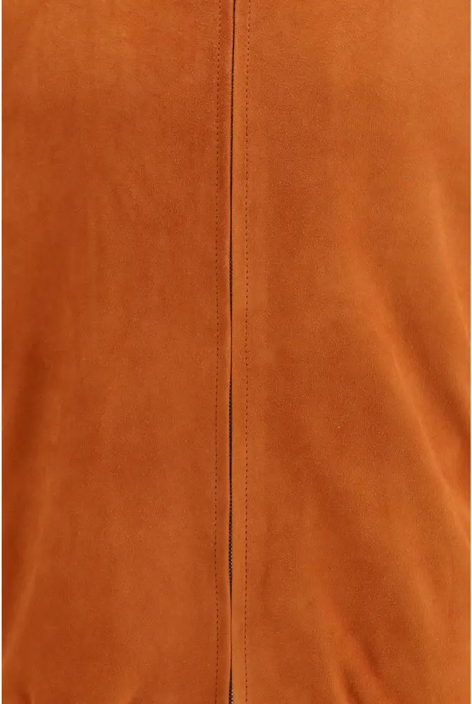 Jacket Brunello Cucinelli Red Calf Leather Bos Taurus