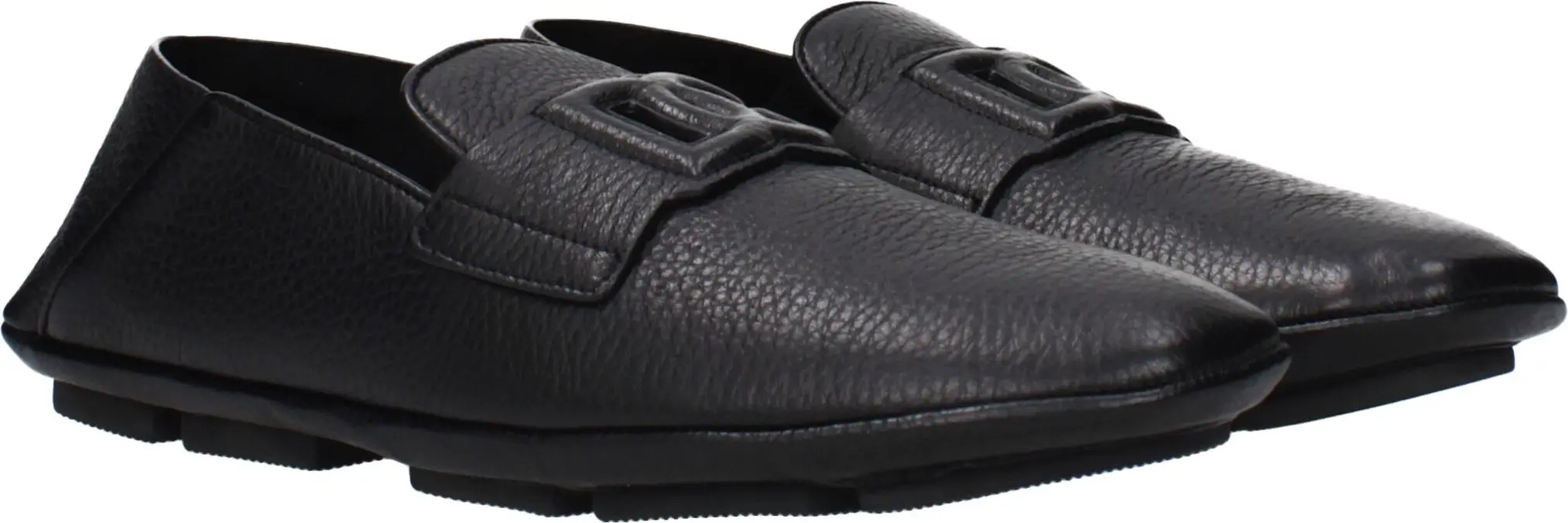 Dolce & Gabbana Black Leather Slip-On Loafers