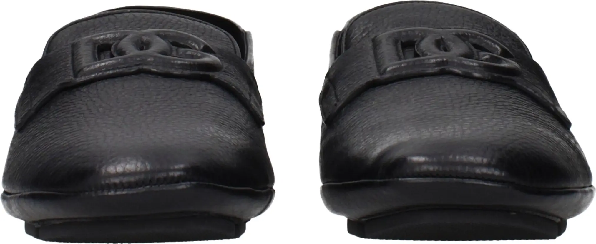 Dolce & Gabbana Black Leather Slip-On Loafers