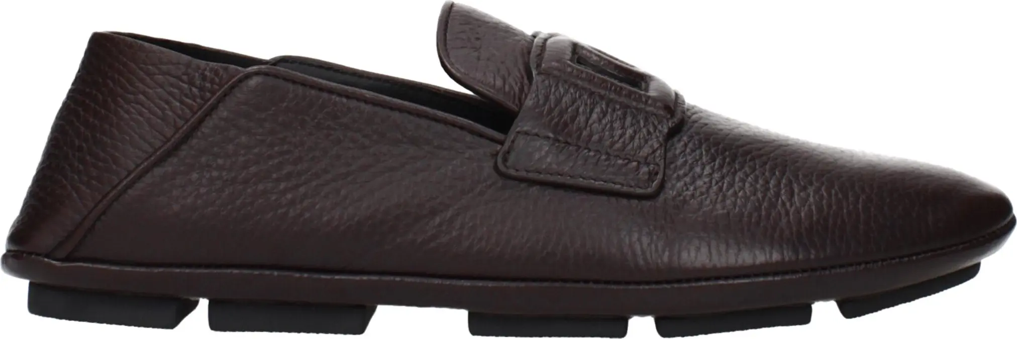 Jigarrang charmdan tayyorlangan "Dolce & Gabbana" slip-on mokasinlar
