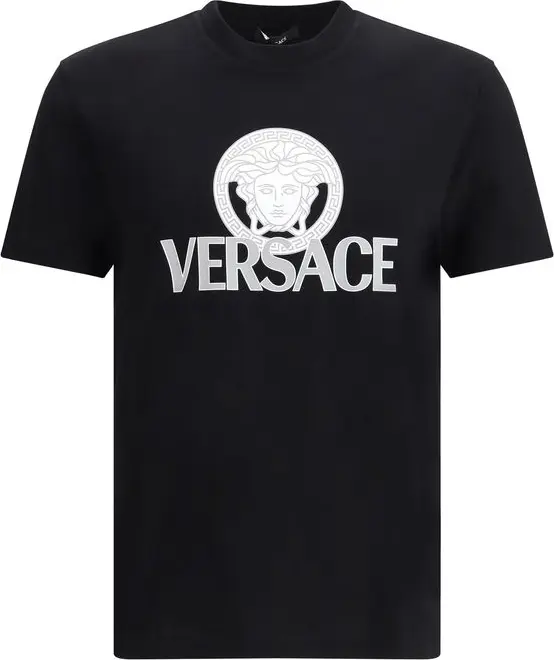 Черная хлопковая футболка Versace