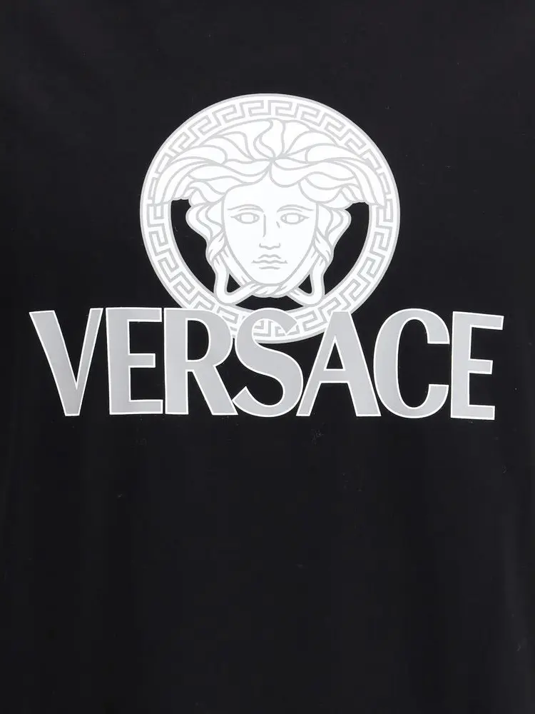 Versace Qora Paxta Futbolkasi