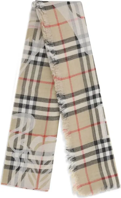 Шарф Burberry из бежевой шерсти