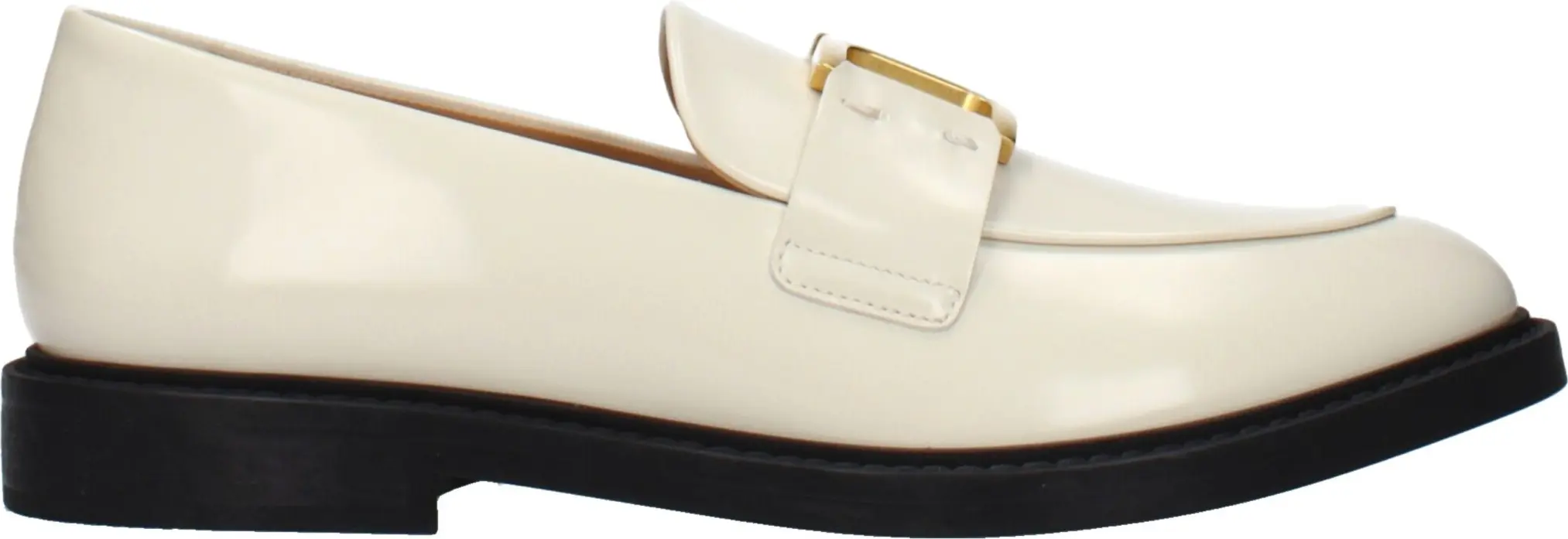 Beige Leather Slip-On Loafers by Chloe