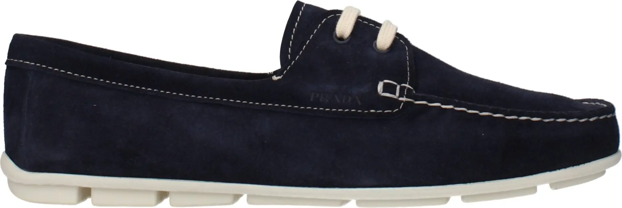 Blue Leather Slip-On Loafers Prada