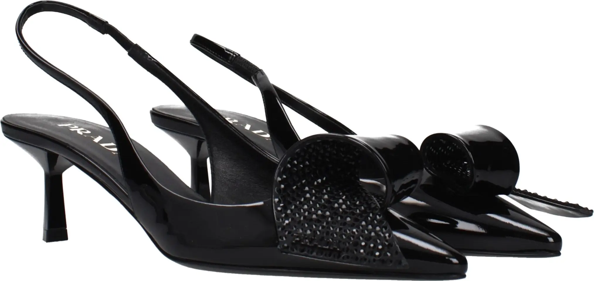 Qora charmdan stiletto tovonli tuflilar