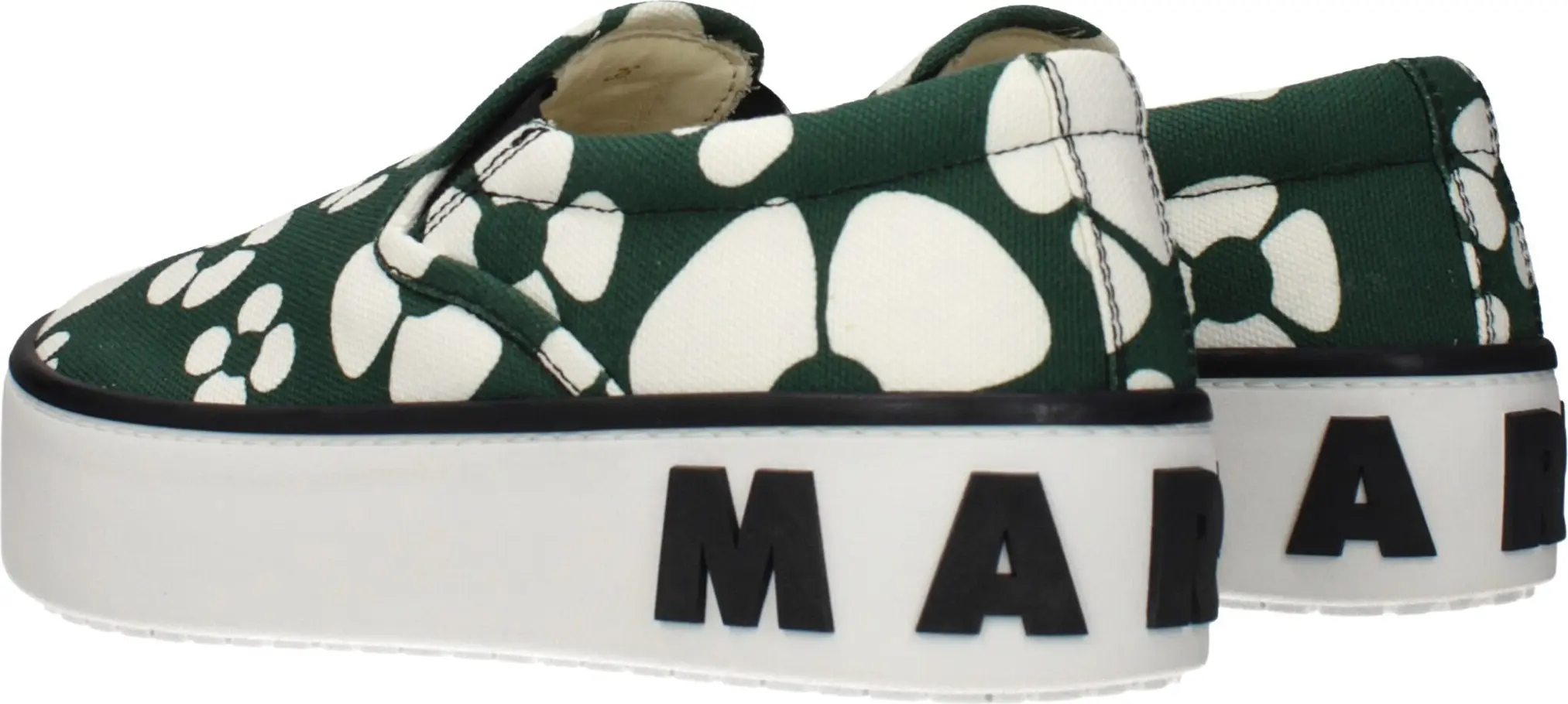 Зеленые лоферы Marni без застежек из ткани