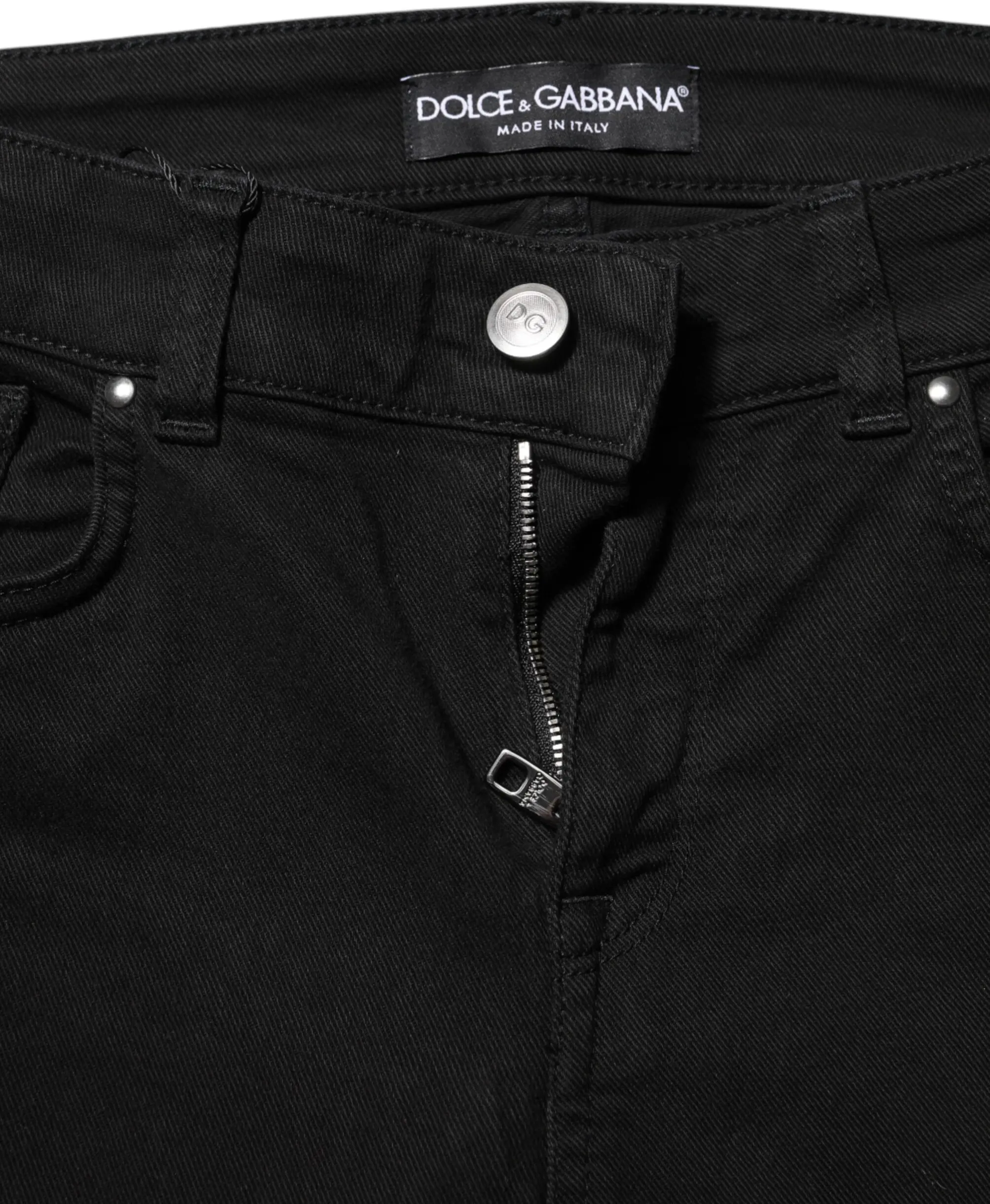 Черные хлопковые джинсы Dolce & Gabbana Skinny
