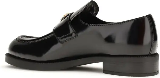 Prada Qora Teri Bos Taurus Slip-On Loaferlar