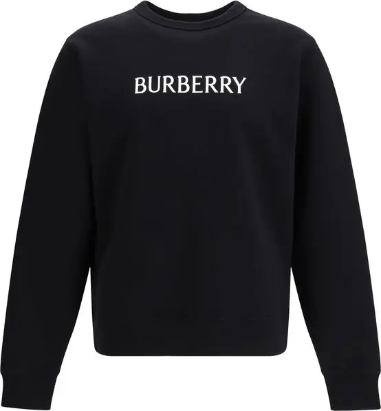 Black Cotton Sweatshirt Burberry