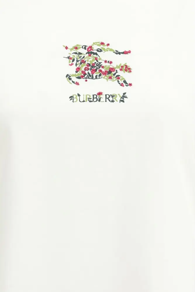 White Cotton T-Shirt Burberry