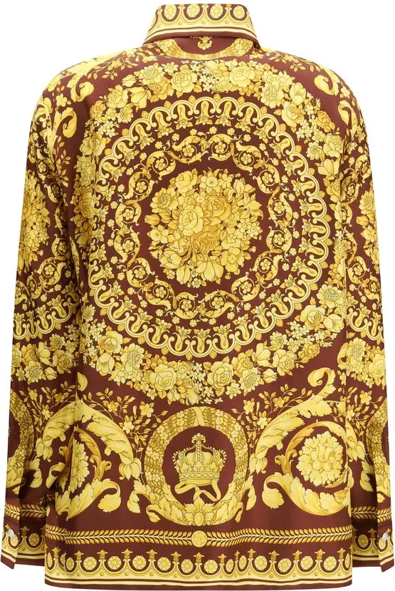 Shirt Versace Bordeaux Silk Pattern