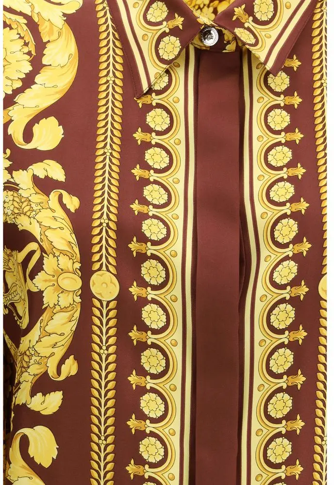 Shirt Versace Bordeaux Silk Pattern