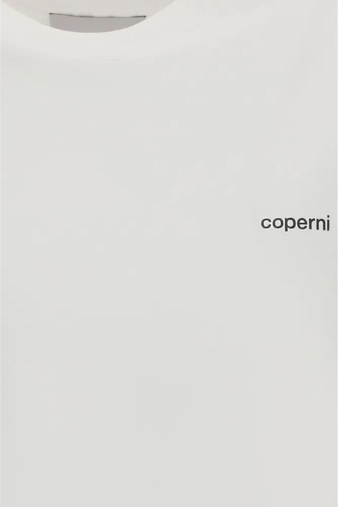 Белая хлопковая футболка Coperni