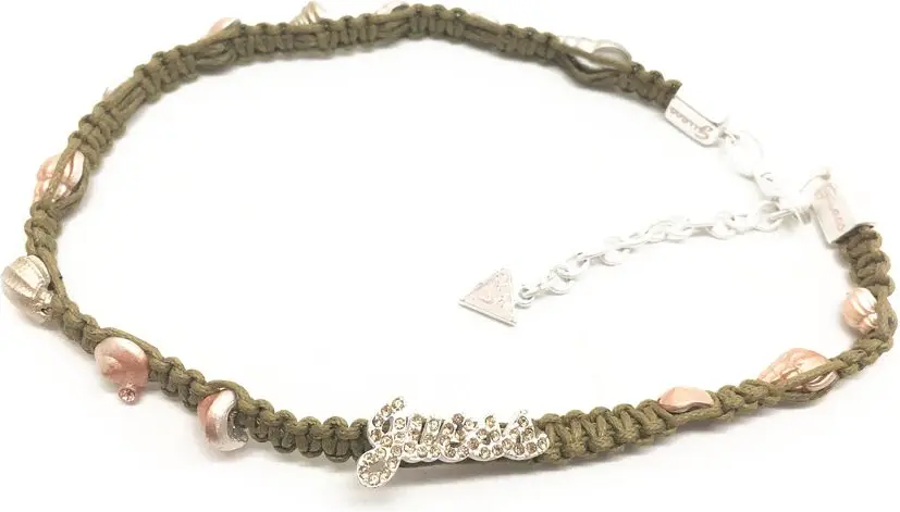 Necklace GUESS Green Textile Necklace