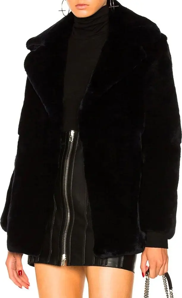 Alberta Ferretti Moviy Rabbit Fur Coat