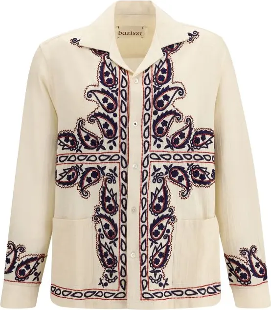 Рубашка Cream Silk Pattern Baziszt