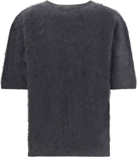 Sweater Lisa Yang Grey Cashmere Short Sleeve