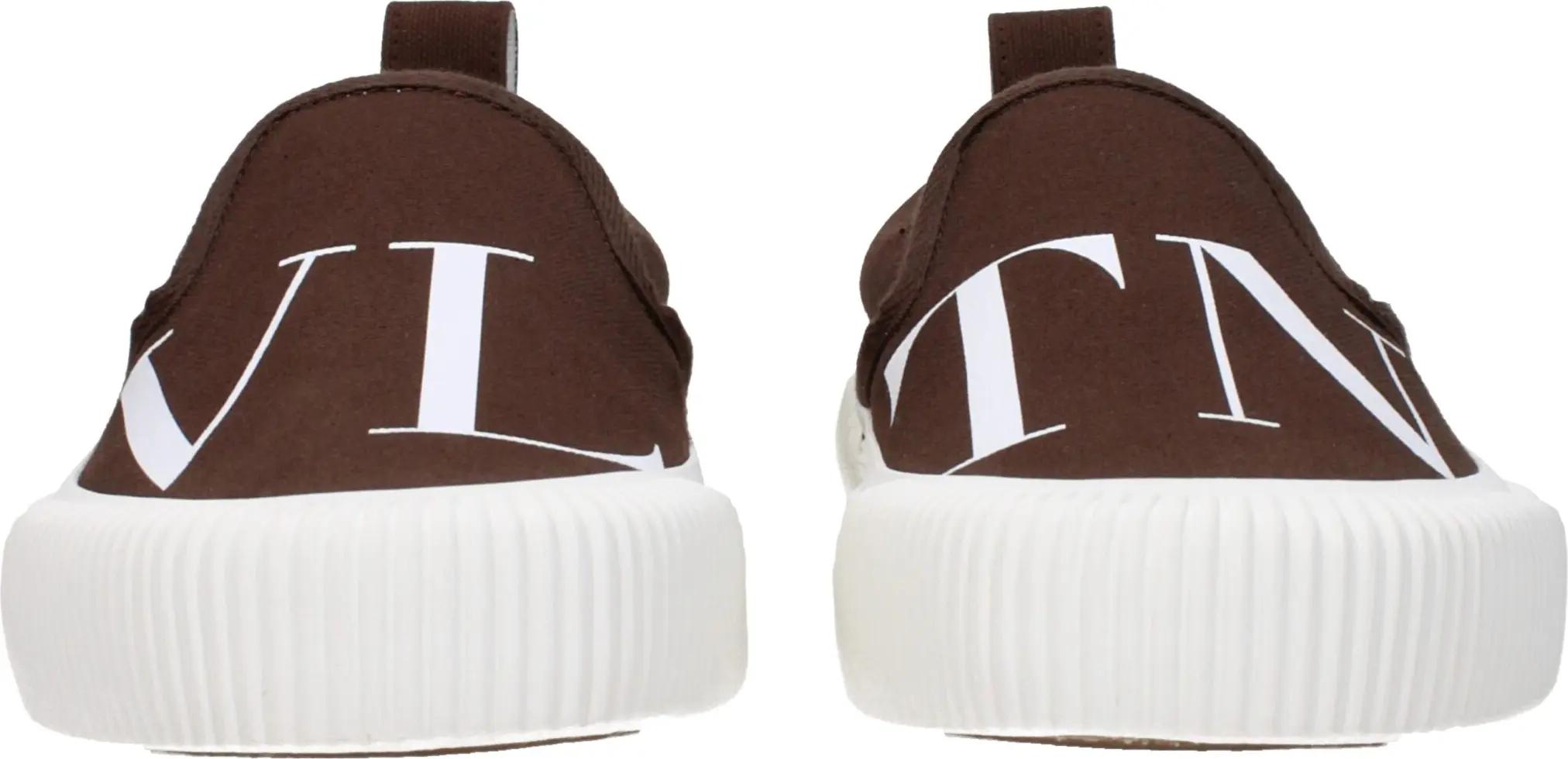 Brown Fabric Slip-On Loafers Valentino Garavani
