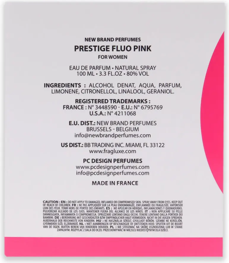Eau de Parfum New Brand Fluo Pink