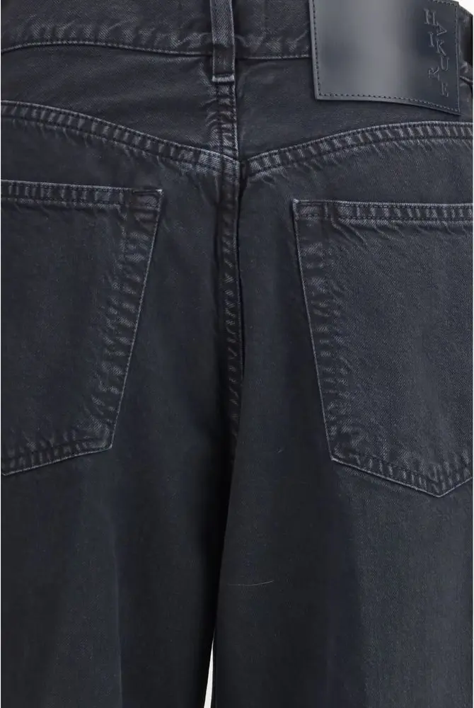 Black Cotton Straight-Leg Jeans HAIKURE