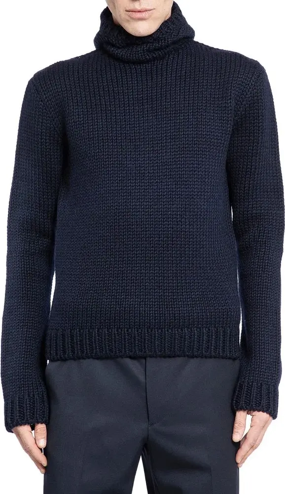 Prada ko'k rangli jun turtleneck
