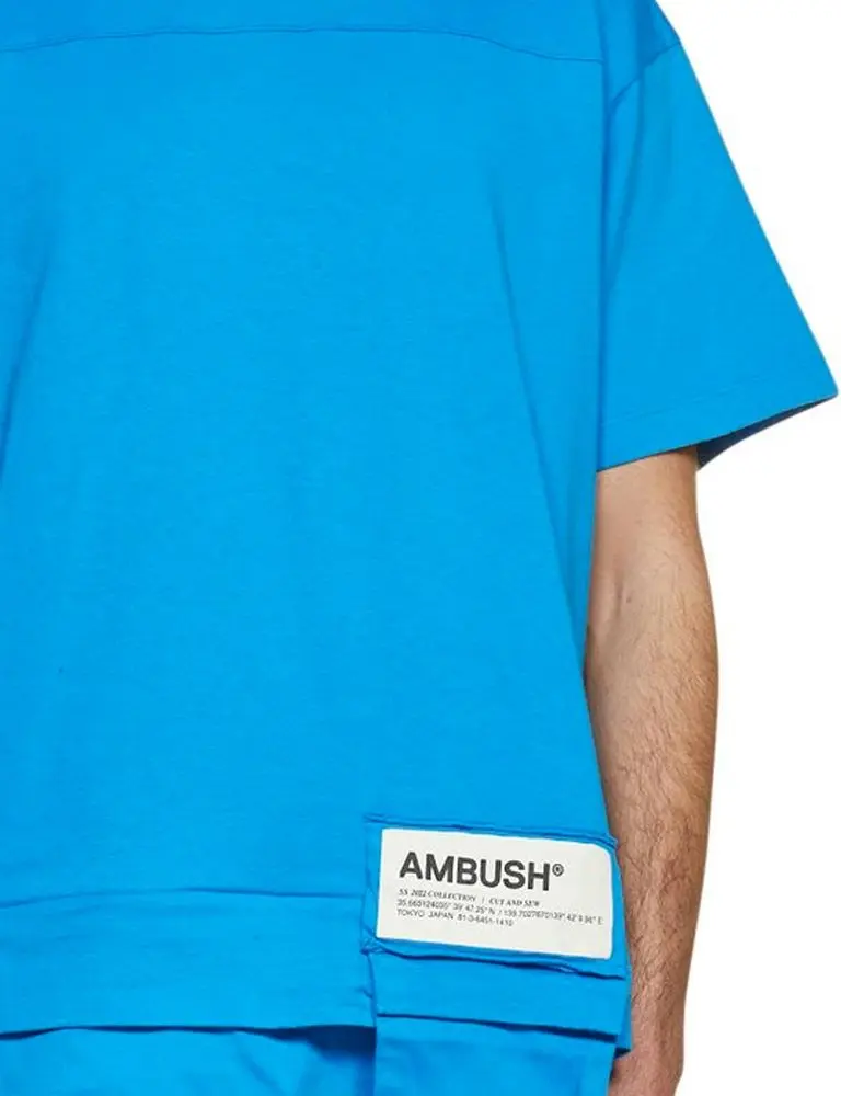 Синяя хлопковая футболка Ambush