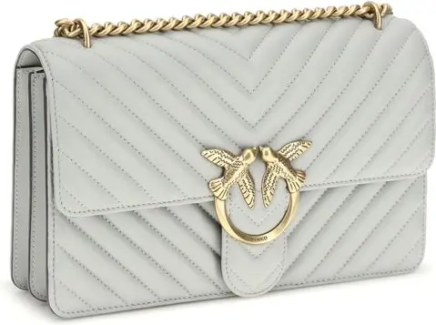 Pinko "Gray Calf Leather Bos Taurus" yeng sumkasi