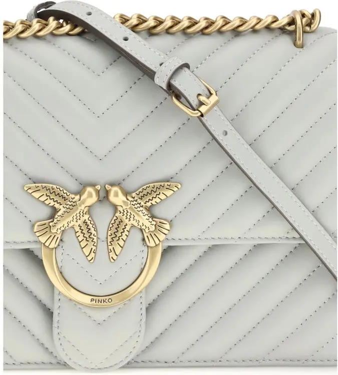 Pinko "Gray Calf Leather Bos Taurus" yeng sumkasi