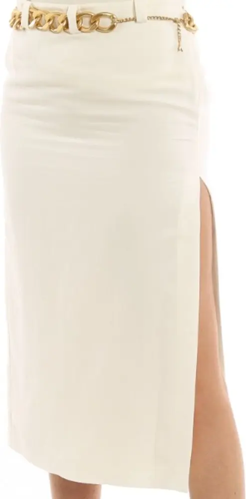 White Viscose Long Skirt Patrizia Pepe