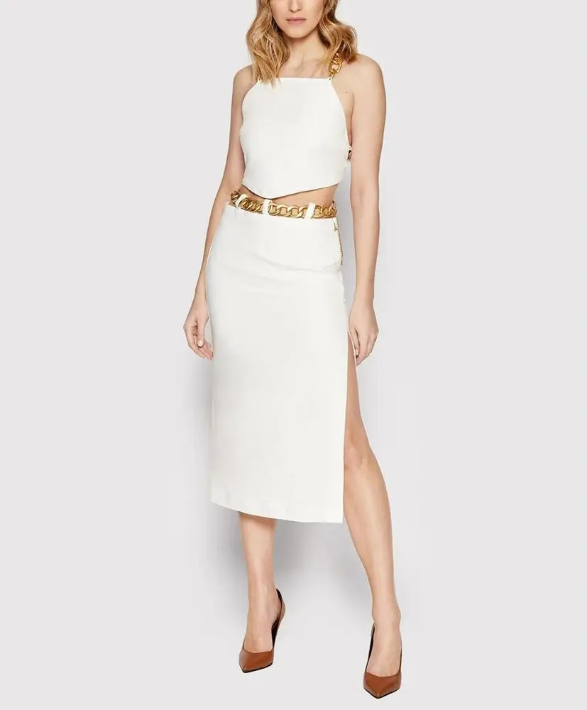White Viscose Long Skirt Patrizia Pepe