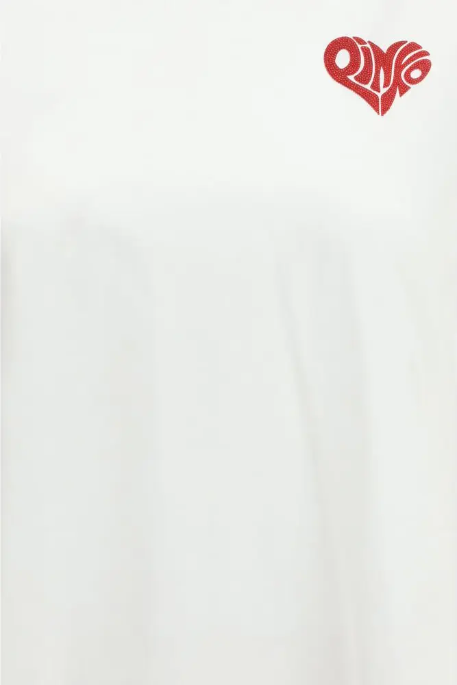 Белая хлопковая футболка Pinko