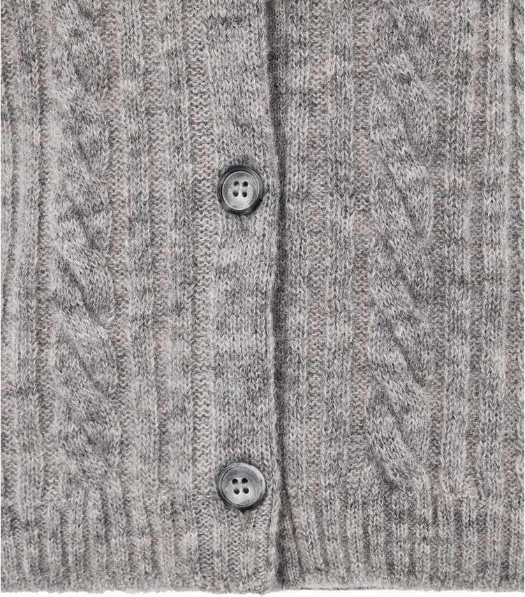 Gray Wool Cardigan Gran Sasso