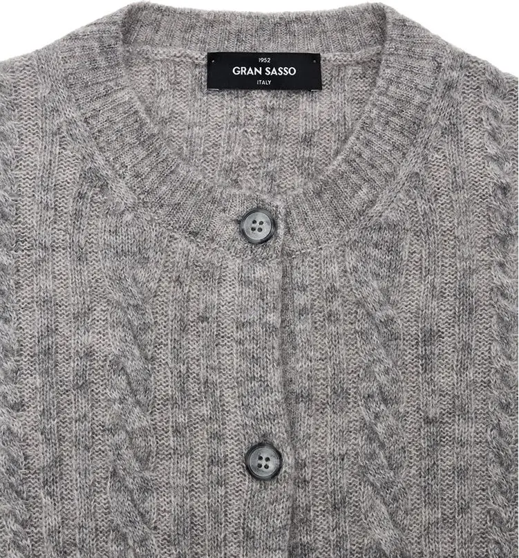Gray Wool Cardigan Gran Sasso