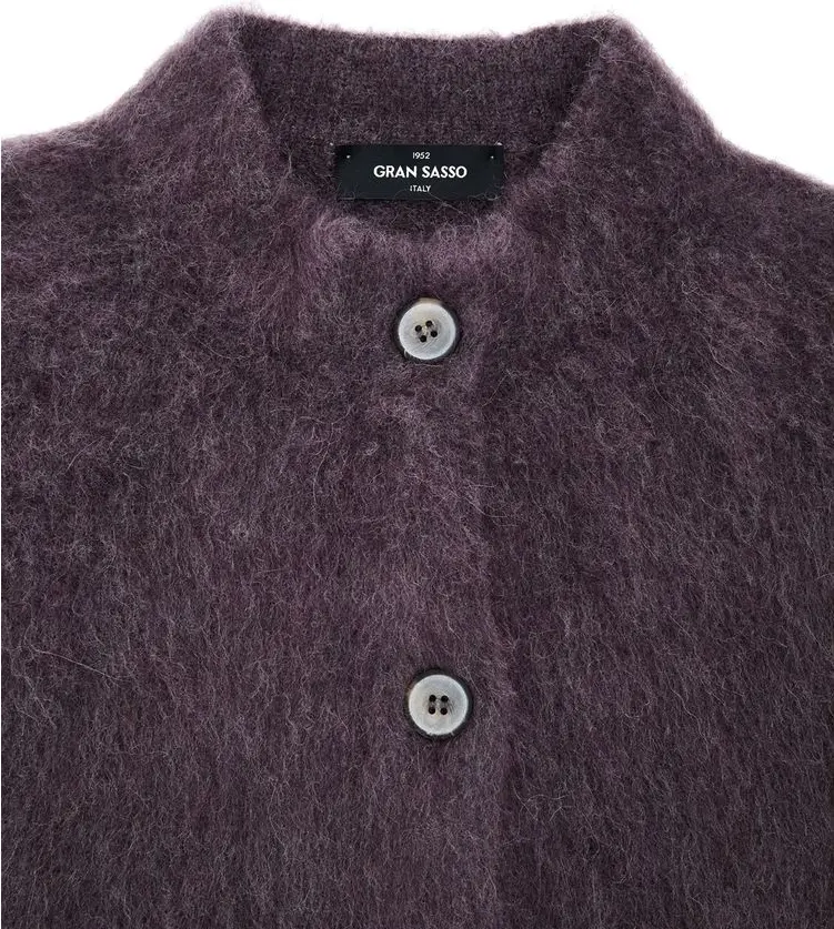 Cardigan Bordeaux Wool Gran Sasso