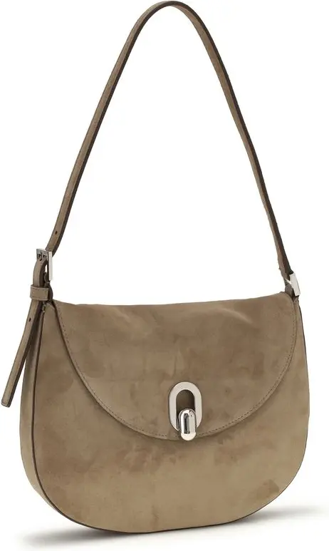 Shoulder Bag Beige Calf Leather Bos Taurus