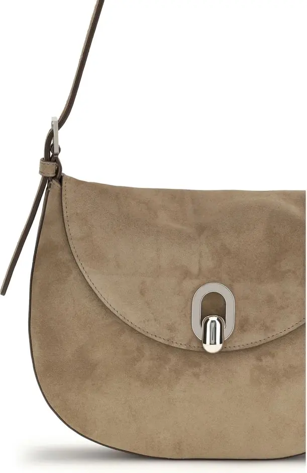 Shoulder Bag Beige Calf Leather Bos Taurus