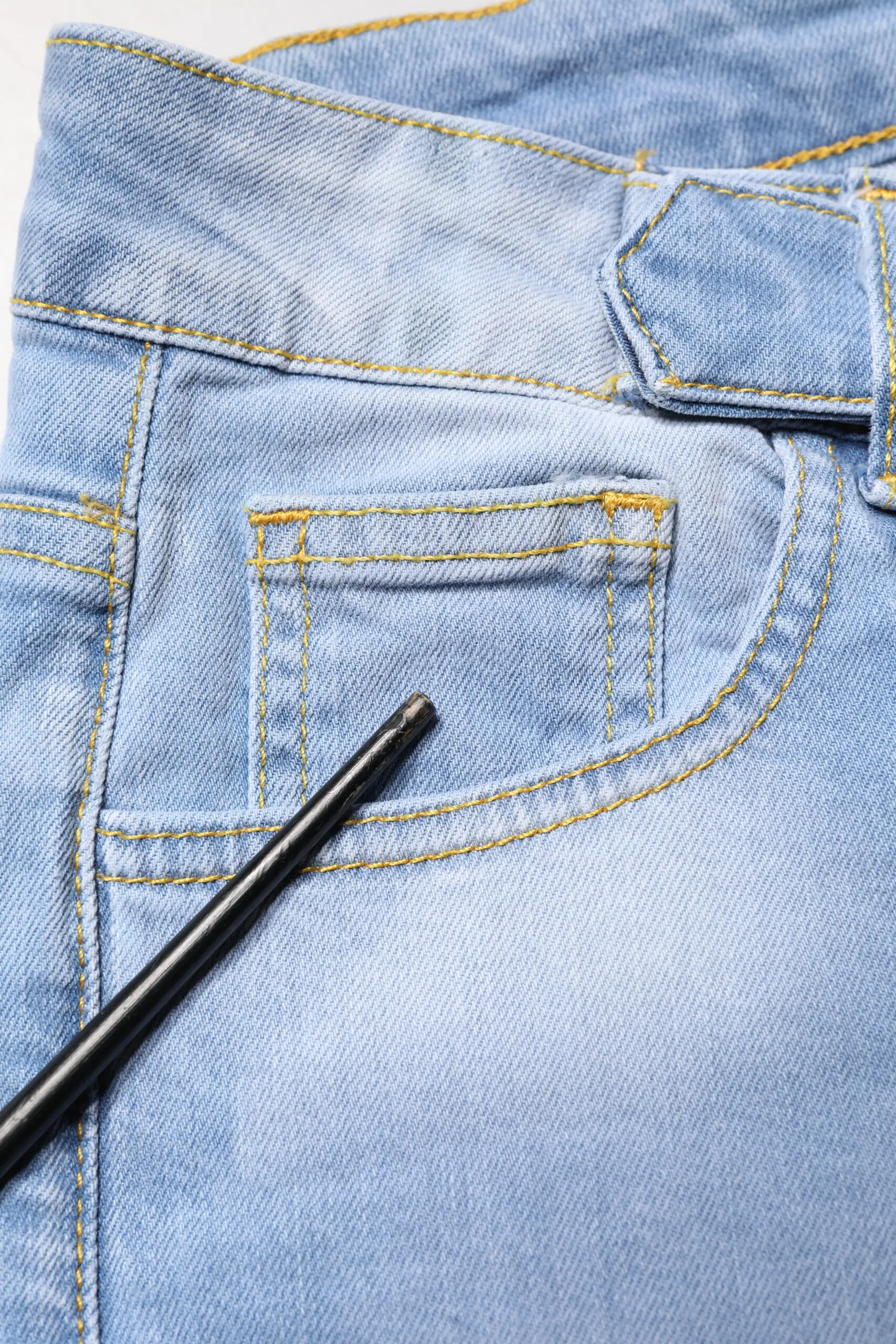 CRISTINAEFFE denim jins, Light Blue, Yuvishli, Baland Bel, Bootcut