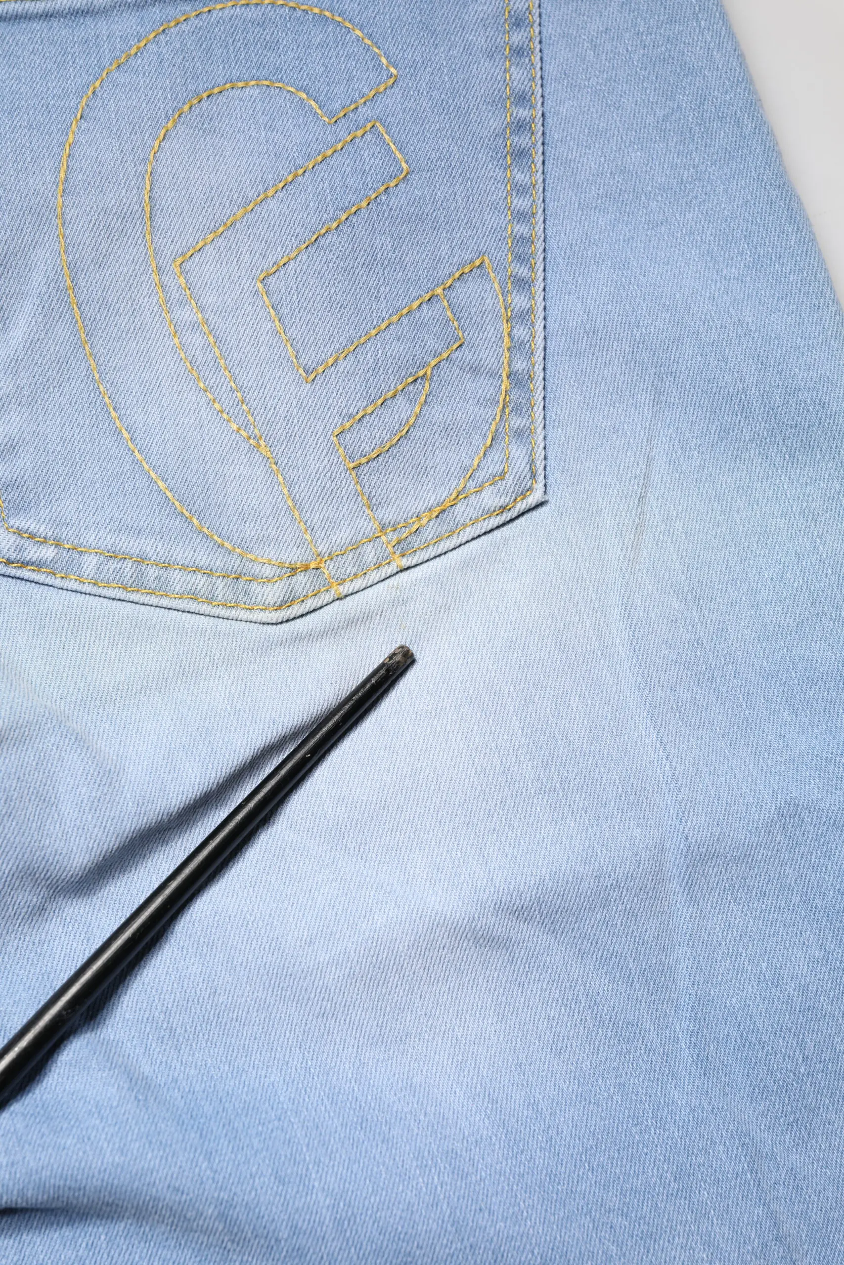 CRISTINAEFFE denim jins, Light Blue, Yuvishli, Baland Bel, Bootcut